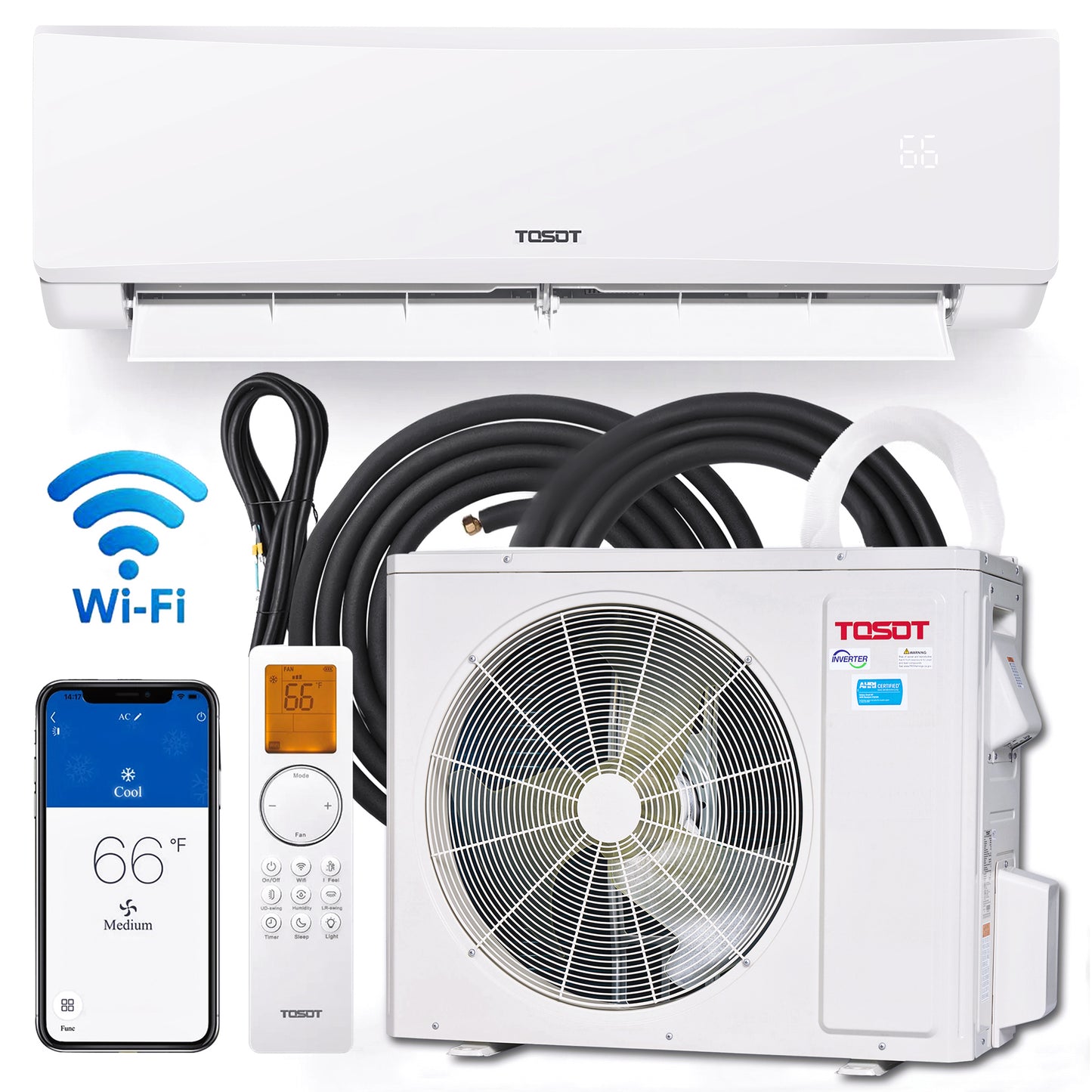 TOSOT Charmo 1 zone 12000-BTU Ductless Mini Split Air Conditioner Heat Pump Included with 16-ft Line Set 115-Volt