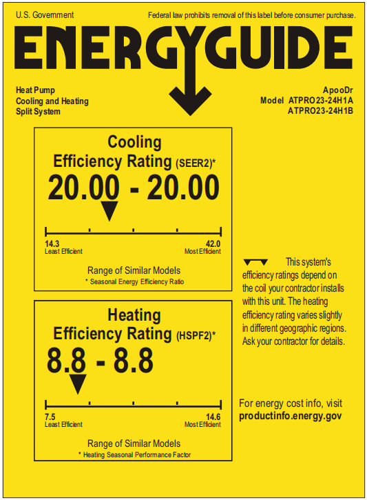 24000 BTU 20 SEER Mini Split Air Conditioner Inverter Heat Pump 220V Energy Star